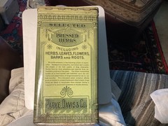 Antique Parke Davis & Co. Choice Botanic Drugs Pressed Soap-Tree Bark Metal Tin