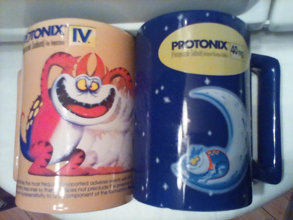 2 Protonix Injection IV Blue 2 Sided Pharmaceutical Medical Rep 40mg Coffee Mug