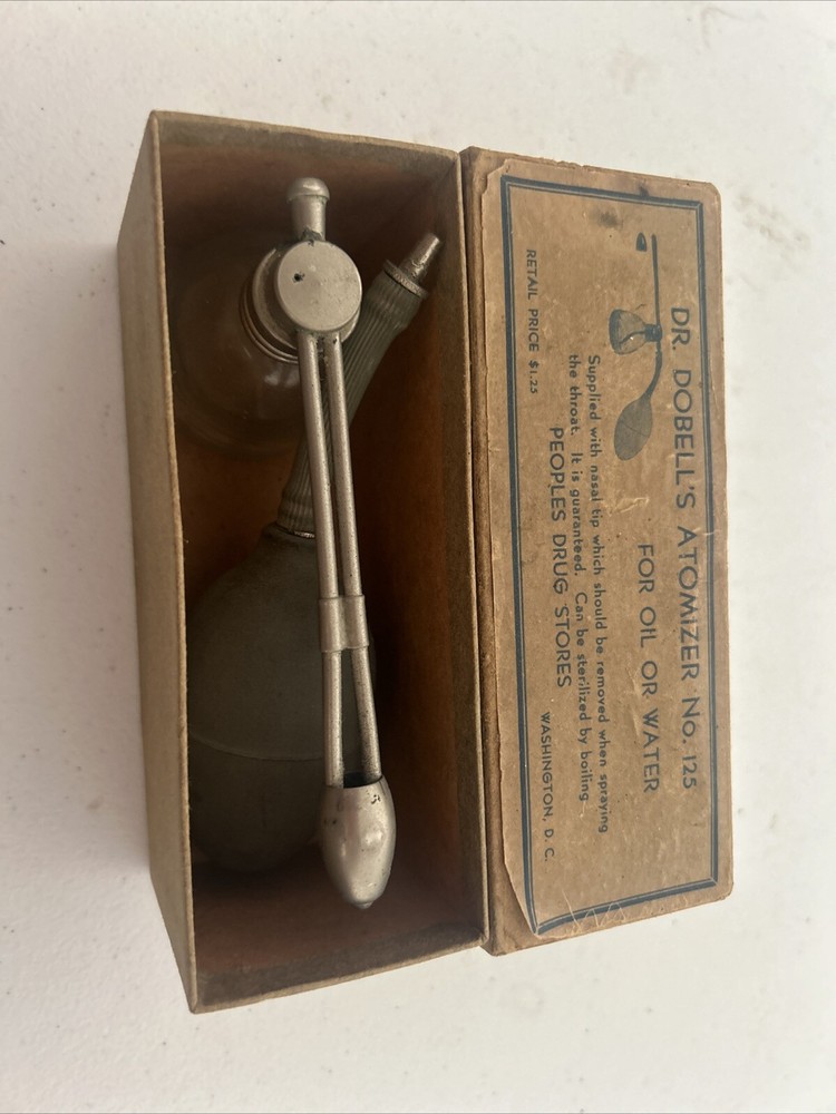 Vintage Advertising Dr. Dobell’s Medical Atomizer Peoples Drug w/Original Box