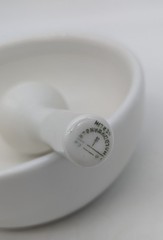 Vtg Haldenwanger Berlin Germany Mortar & Pestle White Porcelain Scientific 6.5″