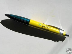 Heavy Metal REBIF Pharmaceutical Pen Yellow and Green New in Sleeve Torpedo
