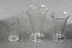 3 Piece Apothecary Clear Medical Measuring Beakers Kodak