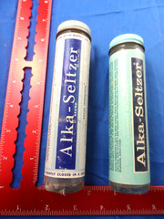Vintage Alka-Seltzer Medicine Bottle Lot of 2 Different Sizes 1950’s 1940’s