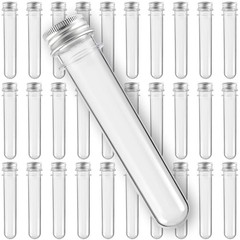 HOZEON 50 PCS 5.5 x 1 inch Clear Plastic Test Tubes with Caps, 40 ml Test Tub…