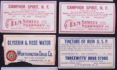 21 Original Vintage North Carolina Pharmaceutical Labels Unused slf1