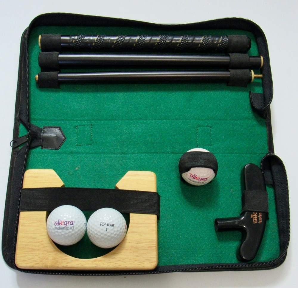 Allegra Golf Putting Travel Set w/ 3 Balls & Case Drug Rep Pharmaceutical Promo