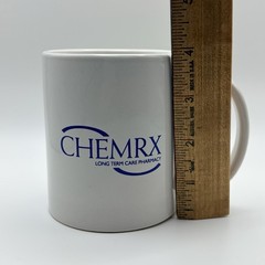 CHEMRX Pharmaceutical Rx Porcelain White Cup Mug Medical Advertising Promo USA