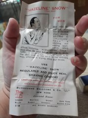 Antique vintage 1920s Hazeline Snow skin whitening cream tube, box