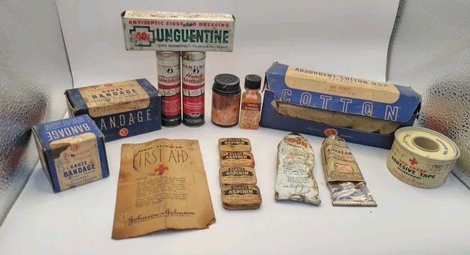 Vintage/Antique First Aid Bandages Bengay Aspirin Johnson & Johnson Walgreens…