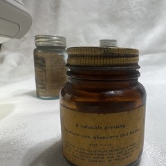 Vintage Medicine Bottle Vaseline Jar + Sal Hepatica, Anacin, Bayer Bottles Lot 4