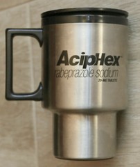 AcipHex Drug Rep Pharma Insulated Cup Mug Handle Lid Advertising Metal Plastic