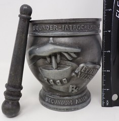 Vintage Pewter Mortar & Pestle Display Only By Schering Corp. 1988