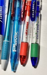 Lot: 5 Drug Rep Pharmacy Advertising Pens; Lovenox Plavix Lipitor Zyvox Celebrex