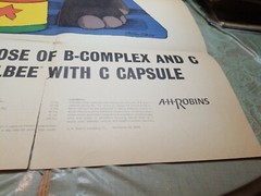 1966 peanuts Jumbo Elephant Poster Allbee Vitamin DR Doctor Office RX A H ROBINS