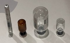 4 Vintage empty vial for display