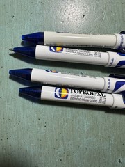 TOPROL-XR PENS: Blue & White, Plastic, Pharmaceutical Promo NEW Lot of 4
