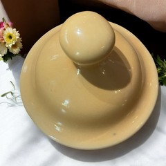 Vtg GLUCOPHAGE XR Pharmaceutical Advertisement Yellow Lidded Urn Apothecary Jar