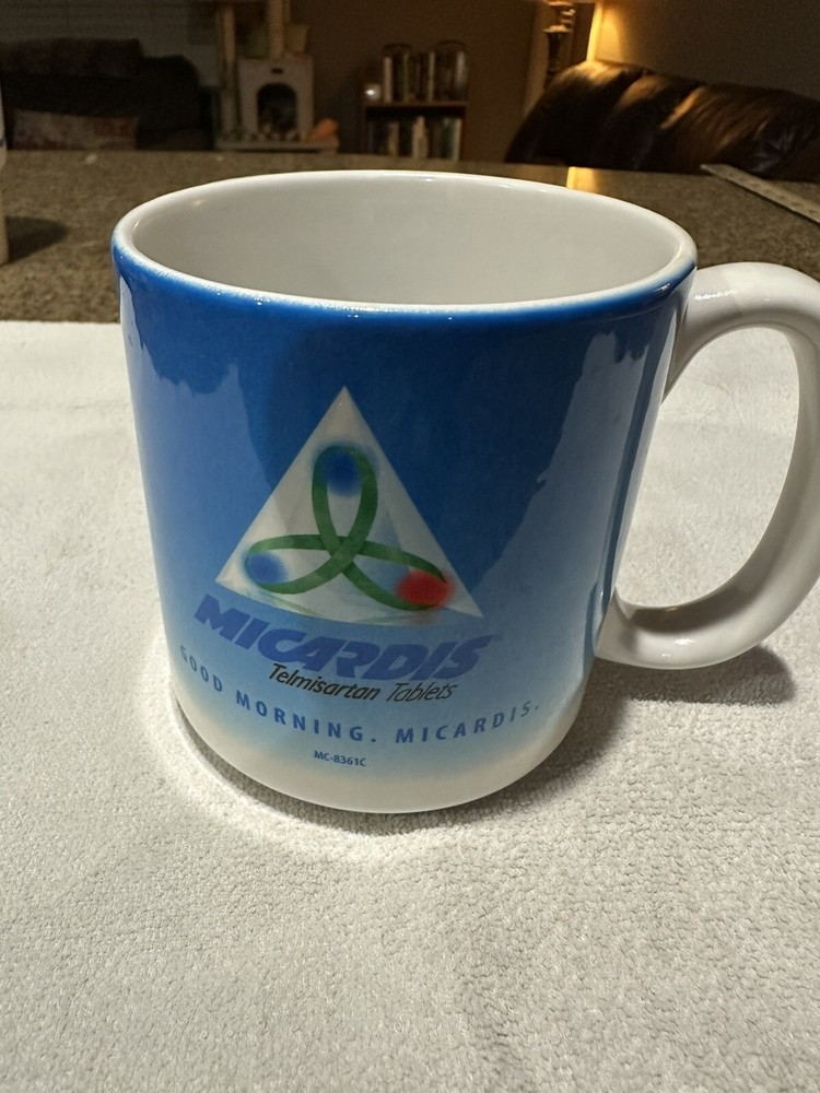 Coffee Mug White Blue Micardis®️