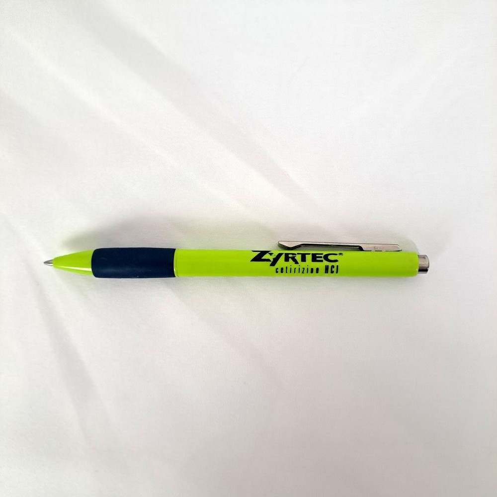 Zyrtec Pen Green Drug Rep Pharmaceutical Promo Advertising Pharma Merch Clicker