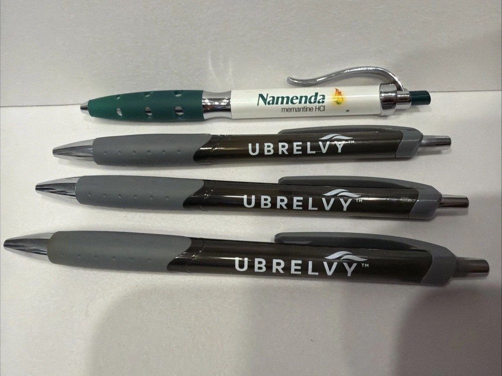 Ubrelvy And Namenda Pens Group Of 4 Pharmaceutical Company Merch