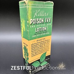 Vintage Kellers Poison Ivy Poison Oak Lotion Box 1950s Era Mid Century Medicine