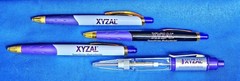 XYZAL 4 Drug Rep Ink PEN Light Up Purple Gold Collectible Pharmaceutical Medical