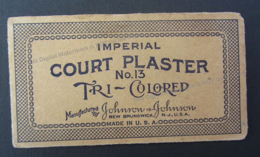 Vtg 1930s Johnson & Johnson Imperial Court No 13 Plaster Tri Colored Bandages