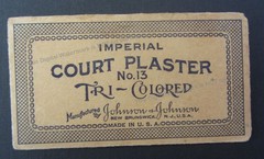 Vtg 1930s Johnson & Johnson Imperial Court No 13 Plaster Tri Colored Bandages