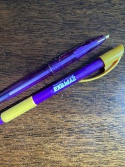 Lot of 2 Drug Rep Zyprexa Symbyax Collectible Pharmaceutical Pens Purple Lilly