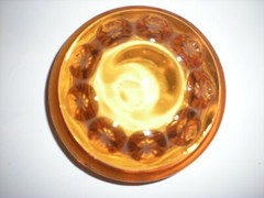 Vintage Amber Yellow Moon & Star Glass Canister Apothecary Jar 7″ LE Smith