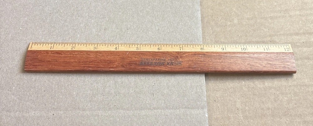 Effexor XR Wooden Ruler Pharmaceutical Drug Rep Promo Advertising