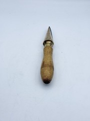 Apothecary Cork Borer Sharpener Copper Wooden Handle Chemist Moonshiners VTG 8″