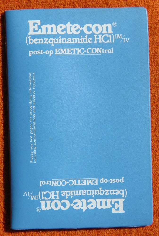 *RARE* 1976 Drug Rep Promotional EMETE-CON® Pocketsize Notebook & Pad *VG*