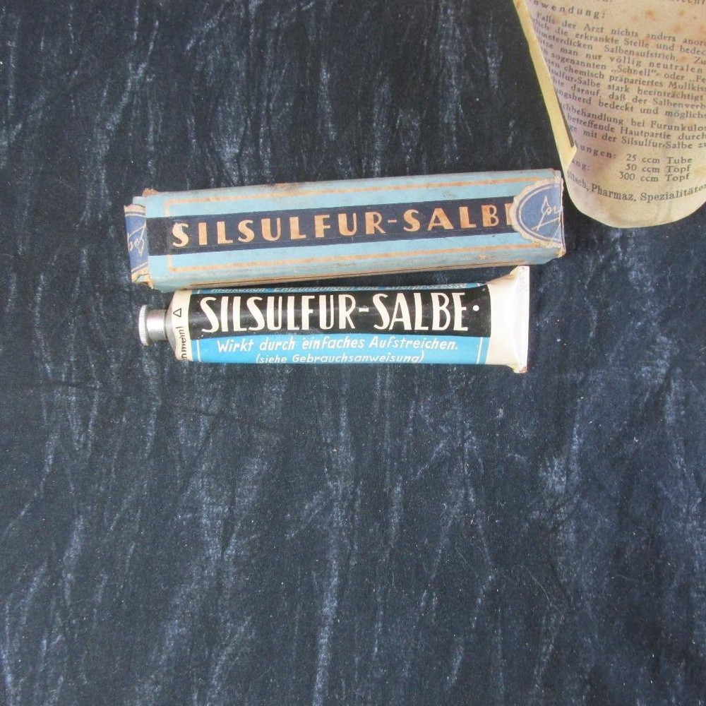 Vintage 1930’s German Silsulfur-Salbe Unopened Tube Salve Original Box/Instruct