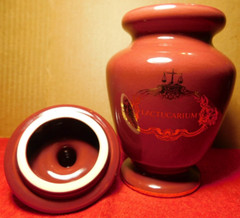 Jar~Apothecary Jar Eli Lilly „Lactucarium“ Pharmaceutical 4/303 Maroon Empty