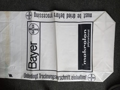 Vintage BAYER Pharmaceuticals Makrolon Polycarbonat Chemical Compound Bag 1970s