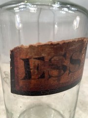 Antique scientific pharmacists jar with original label but no stopper