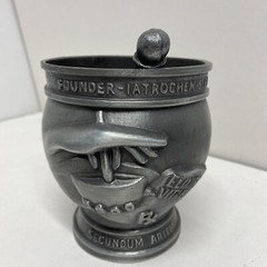 Vintage Pewter Mortar & Pestle Display Only By Schering Corp.