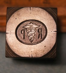 Vintage CADUCEUS RP Registered Pharmacist Pin STEEL STAMPING DIE CG412