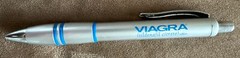 Lot Of 5 VIAGRA Silver & Blue DRUG REP PEN PLASTIC FREE SHIPPING GAG GIFT Used