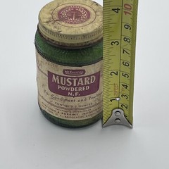 Vintage Apothecary Mckessons Mustard Powder jar with contents