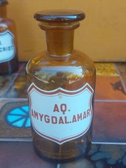 Glass Pharmacy Apothecary Bottle Antique Empty Almond Water