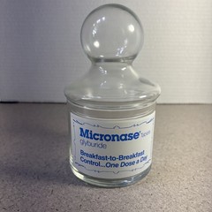 Micronase Drug Rep Pharmaceutical Advertising Apothecary Jar With Lid Glass