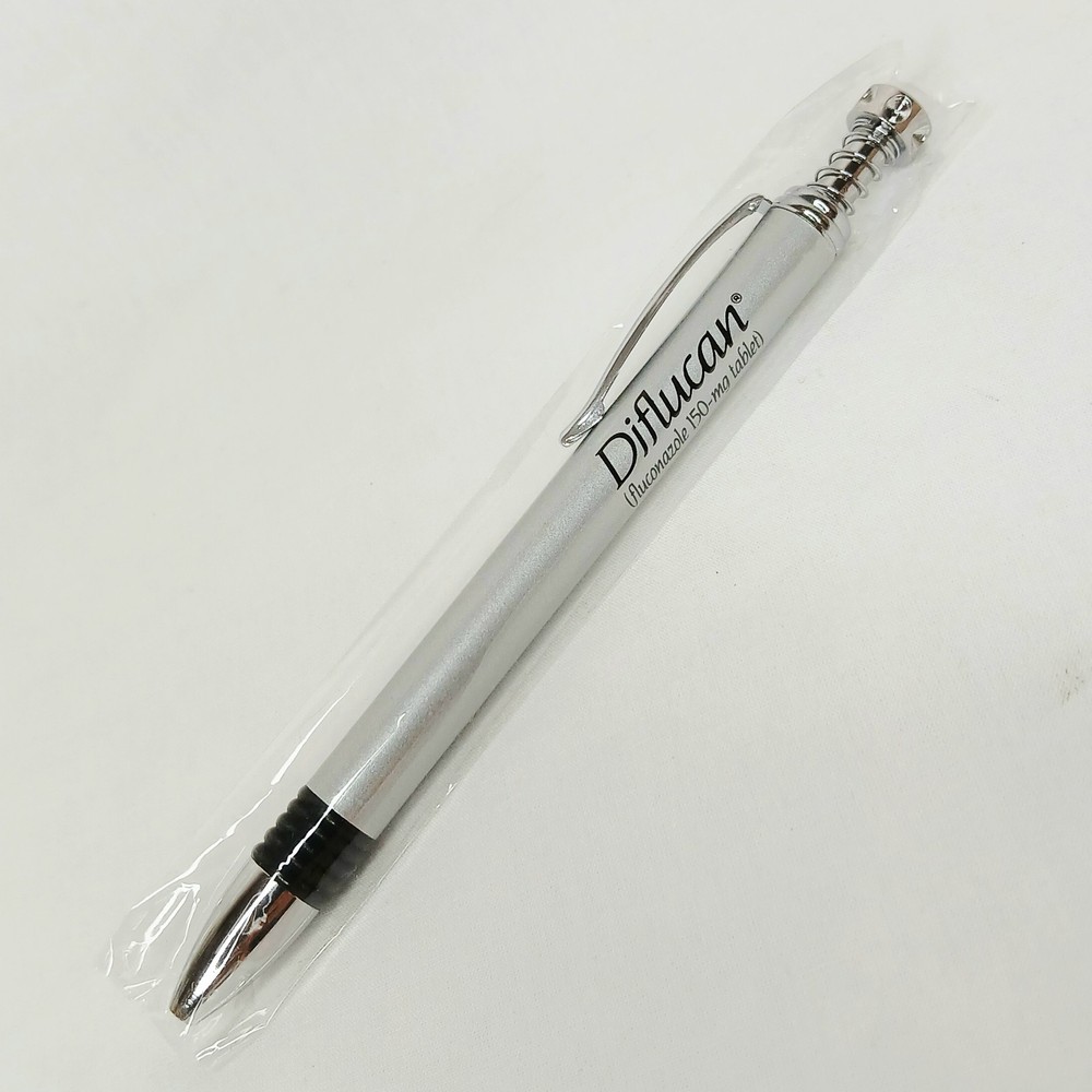 Difulcan Pharmaceutical Advertisement Ball Point Pen Silver Metal
