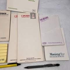 Vintage Pharmaceutical Drug Rep LOT Pens Note Pads Capoten Monistat Nubain Zanta
