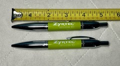 Zyrtec Metal Pens Pharmaceutical Heavy Ball Point Click NEW Tested Works RARE