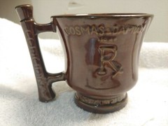 VTG Schering Cosmas & Damian Mortar Coricidin Pharmacy Herbalist – Brown