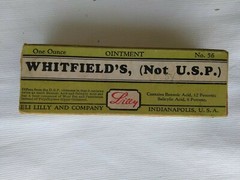 VINTAGE ELI LILLY PHARMACEUTICAL WHITFIELDS OINTMENT NO 56 BOX AND TUBE