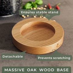 WALDWERK Mortar and Pestle – Mortar and Pestle Set with Anti-Scratch Oak Wood…