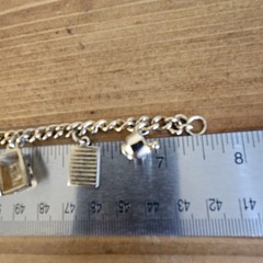 Pharmaceutical~Pharmacist Brass Gold Tone Bracelet~with 7 Charms